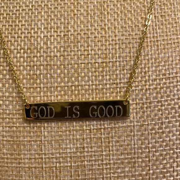 Dainty gold God is Good necklace - Picture 4 of 6